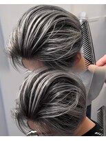 ステラ(STELLA) メンズ/バレイヤージュ/センターパート/ブリーチ&ダブルカラー