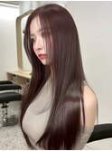 ナチュラルレイヤートレンドカラー韓国風シースルーバング