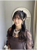 カチモリハーフアップアレンジ