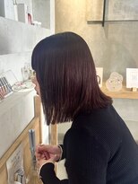 リコ(Lico)&nbsp;切りっぱなしボブ × ワインレッドカラー