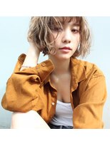 【BOTANIUM】外国人風ハイトーンベージュ×ゆるふわBOB