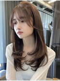 大人ナチュラル韓国くびれヘアレイヤーワンホンヘア白髪染めOK
