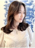 面長さんに似合う大人可愛い20代30代40代小顔ミディアムレイヤー