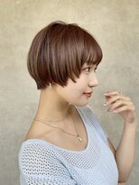 メゾンドイギー(MAISON de IGGY)&nbsp;前髪マチルダボブピンクベージュ マッシュショートチョコレート