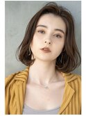 大人かわいい前髪セシルカットココアブラウンフリンジウェーブ