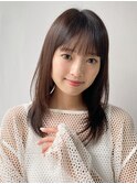 小顔 フェミニンロング メルティーカラー 似合わせカット"