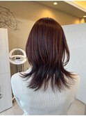 くびれヘア/ウルフカット/ピンクブラウン