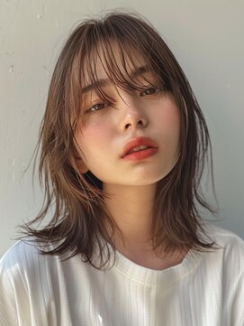 レヴ 草加店(LEV.) 外ハネワイドバングブルーブラック艶髪