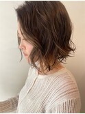 簡単セットが叶う無造作ボブパーマ