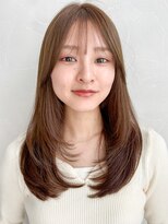 アグノス 青山(Agnos) ワンカールセミディデジタルパーマ大人可愛い前髪薄めバング