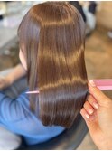 《大イメチェン！髪質改善ストレート×明るめオリーブベージュ》