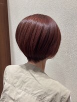 アクセ&nbsp;透明感×立体感ヘア大人可愛い奥行きショートヴィンテージレッド
