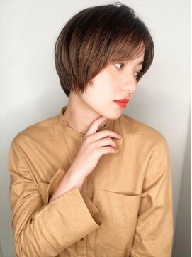 カバーヘア ブリス 川口(COVER HAIR bliss) かき上げバング暗髪ショートウルフマッシュp1川口20代30代40代