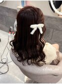 ねじりハーフツイン【クランソア】ヘアメ/ヘアセット/心斎橋