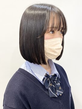 モリオフロムロンドン 松戸店(Morio from London) 【morio松戸 石山】黒髪ぷつっとボブ内巻きボブ丸みボブ前髪あり