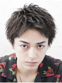 原宿フェザーショートメンズカットシースルーマッシュ20代