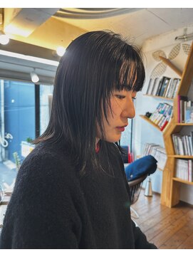 ア セカンド 清藤美容室第弐號(a sekand) 顔周りレイヤーのロブスタイル