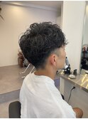 ショートバング メンズパーマ