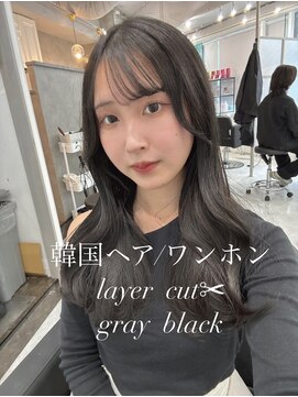 マーシュ 梅田(marshu) 【吉岡Style】韓国ヘア/ワンホン/透け感暗髪/レイヤーカット