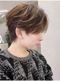 刈り上げショートニュアンスパーマ韓国マッシュ