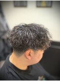 波巻きスパイラルパーマメンズビジネスヘアメンズマッシュパーマ