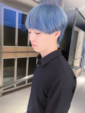 ヘアサロン ガリカ 表参道(hair salon Gallica) 【田中杏実】派手髪ブルーアッシュ/韓国風モテ髪マッシュウルフ