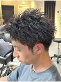 スパイキーショート ピンパーマ ツイストスパイラル 