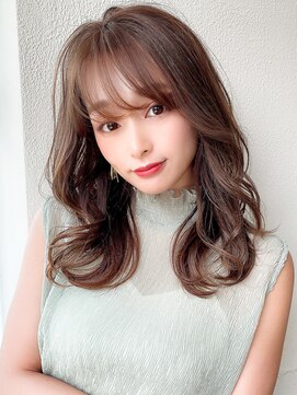 アフロート エル 錦糸町(AFLOAT L) 【20代30代】小顔レイヤーミディアム/黒髪/暗髪/ココアベージュ