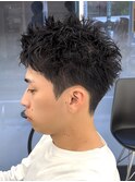 MEN’S HAIR/サーフカール/刈り上げセンターパート/藤沢