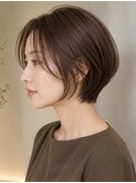 広がりを整える丸みショートボブ/30代/藤沢