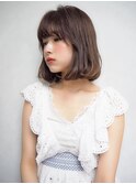 小顔ボブ ワンカール ラベンダーベージュ