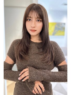 ローネス ギンザ(LONESS ginza) くびレイヤー薄めバンググレージュカラーピンクベージュ