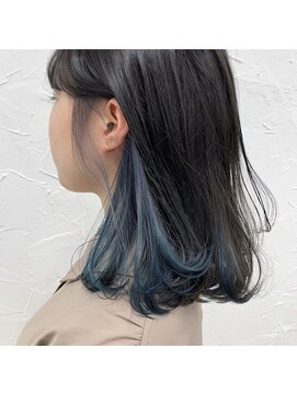 プライズ 表参道原宿店(prize) インナーカラーブルーアッシュブラックブルーシルバーボブ美髪