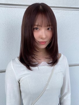 セプト 天神大名(SEPT.) ラベンダーベージュ レイヤーカット ミディアム 髪質改善