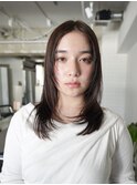 ◎韓国ヘアー顔周りレイヤーボブミディアムおくれ毛前髪万代新潟