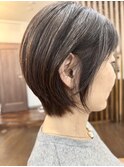 丸みが可愛いショートボブ