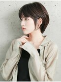 サイドバングもみれ毛オリーブブラウン大人くびれショート