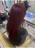 ワインレッドブリーチイメチェンダブルカラー学割U24ブリーチ 