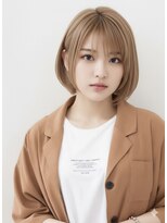 アース 栄店(HAIR&MAKE EARTH) earthショートレイヤーボブミルクティー丸みショートボブ