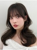 顔周り　前髪　 レイヤーカット　韓国ヘア　透明感カラー &nbsp;&nbsp;