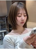髪質改善ダブルカラーレイヤーボブハッシュカットハイライト