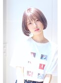 小顔フレンチボブ ショートイルミナカラー大人かわいい 20代30代