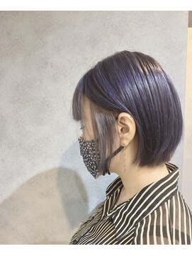 ヘアサロンM 新宿 ネイビーブルー×シルバーcolor