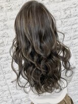 美容室もぜか堂 【もぜか堂】極細ハイライトカラー×オリーブ×無造作ウェーブ