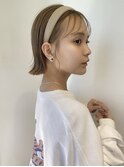 切りっぱなしボブのカチューシャアレンジ　担当神野