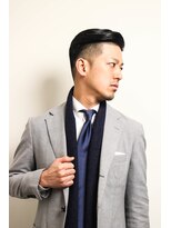 レンゲン(LENGEN)&nbsp;束感刈り上げビジネス七三ツーブロックアップバング１５２