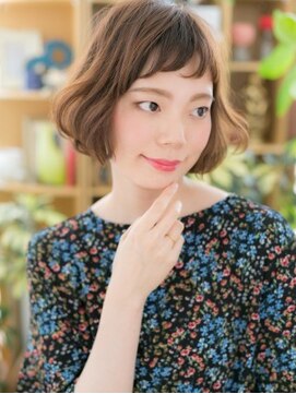 カバーヘア ブリス 志木南口駅前店(COVER HAIR bliss) シースルーバング前下がり韓国風オン眉ボブa志木20代30代40代