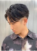 センターパートニュアンスパーマ韓国カルマパーマコンマヘア