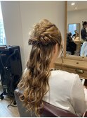 編んで巻いてのハーフアップアレンジ【本厚木】