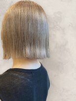 ヘアープロデュース ラピセット 松山(Lapset) 小顔カットミルクティベージュ透明感アッシュヘイリーボブ